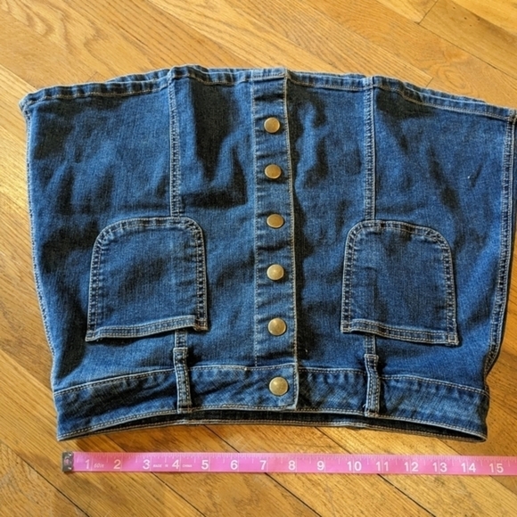 Alter'd State Small Short Blue Denim Jean Skirt‎ w/ Button Enclosure - Picture 6 of 10